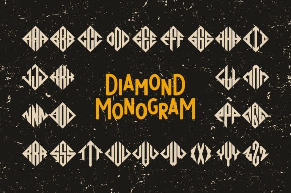 Diamond Monogram Display Font for Editorial Design