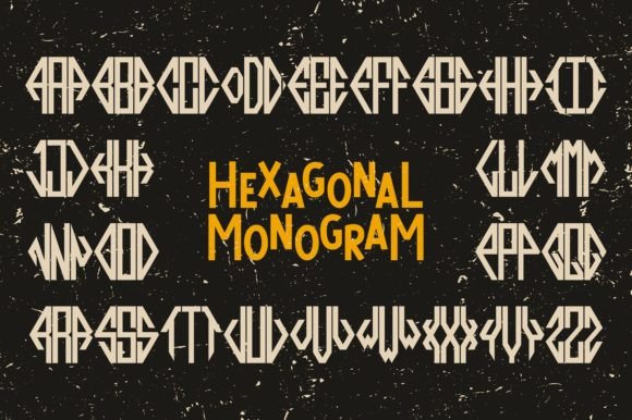 Hexagonal Monogram Display Font for Web Design